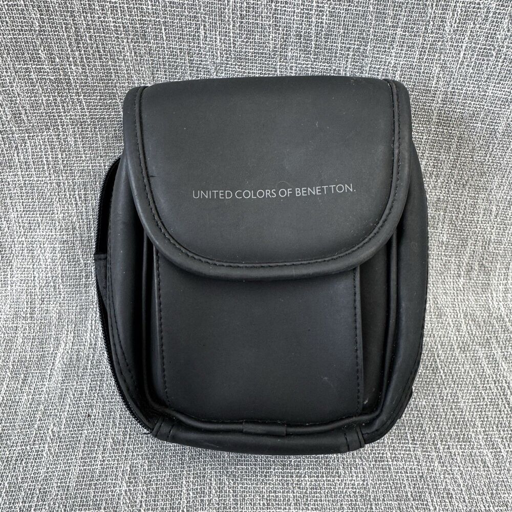 United Colors of Benetton Black Padded Camera Tech Crossbody Case Pouch Matt